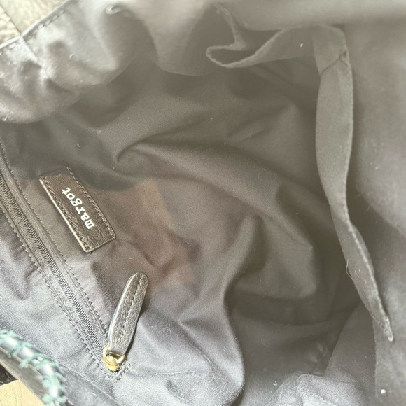 MARGOT Black Leather Suede Fringe Hobo Shoulder Bag Purse - Picture 8 of 11